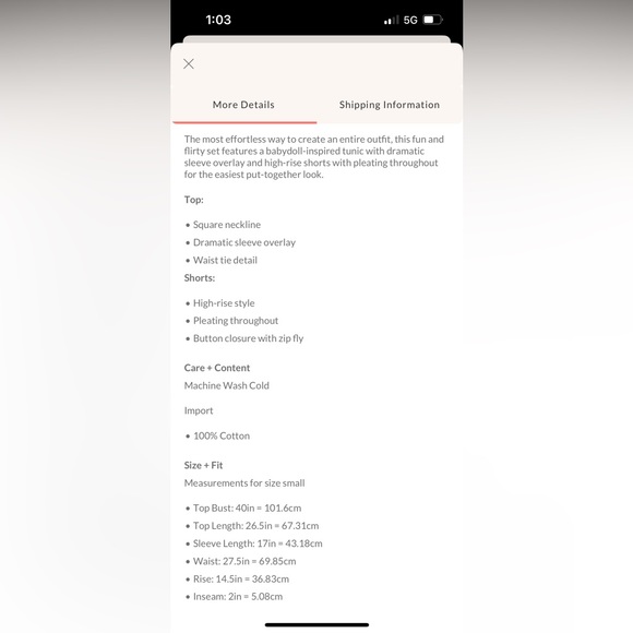 Free People Trapunto Short Set, Size S, new never worn! - Picture 5 of 5